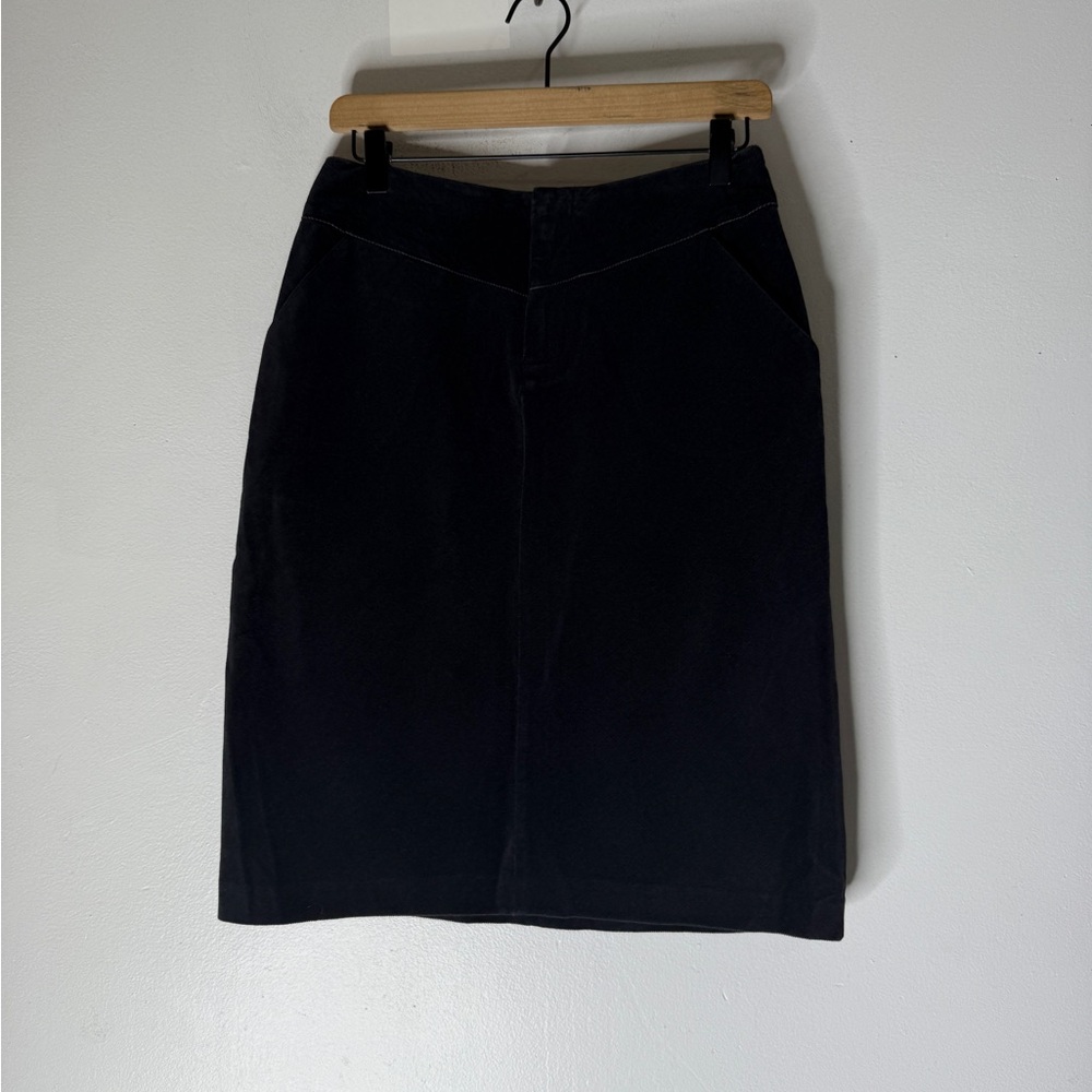 vintage deadstock Banana Republic Factory Gray Velvet Knee Length Skirt Size 4
